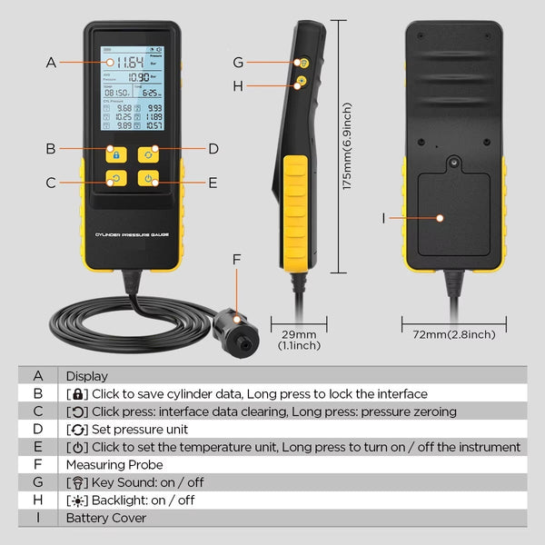 Digital Cylinder Pressure Gauge for Subaru