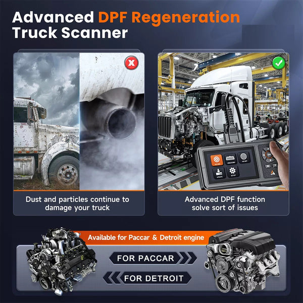 Paccar Compatible Advanced Truck Scanner with DPF Regeneration