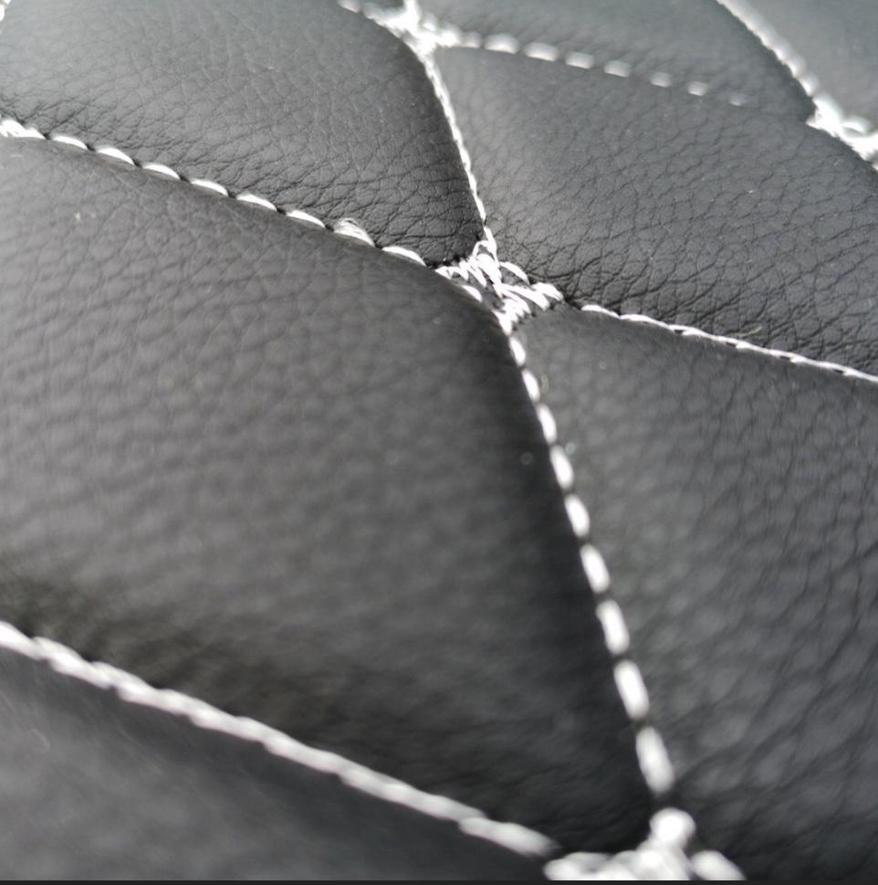 Black and White Stitching Car Mats Set - Diamond Car Mats